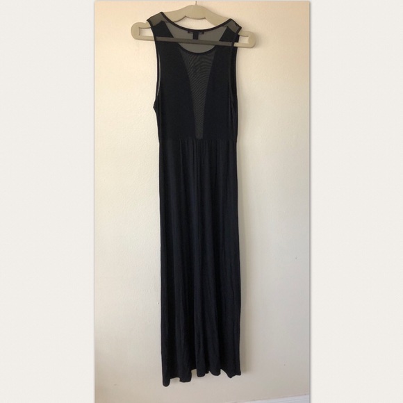 Forever 21 Black Dress Mesh Open Back Detail Large - Picture 3 of 5